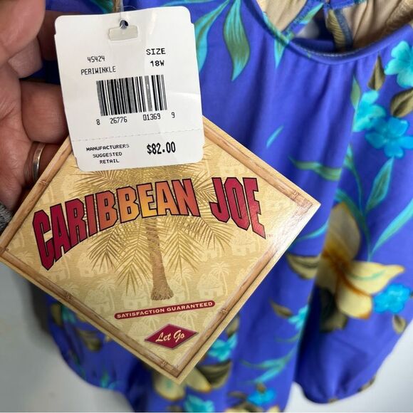 Caribbean Joe floral one piece bathing suit new white tags - Picture 5 of 8